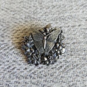 Birds & Blooms Limited Edition 1998 Pewter Butterfly Vintage Pin Brooch